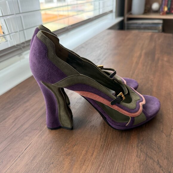 Prada π  Host Pick π  Fairy Collection Color Block Heels size 38 - Picture 4 of 7